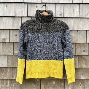 Boden Colorblock Size 6 Turtleneck Wool-blend Sweater